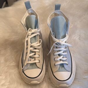 Converse Men’s Stylish High-Top Sneakers in Blue and White Size 7.5 Worn Once ✨✨